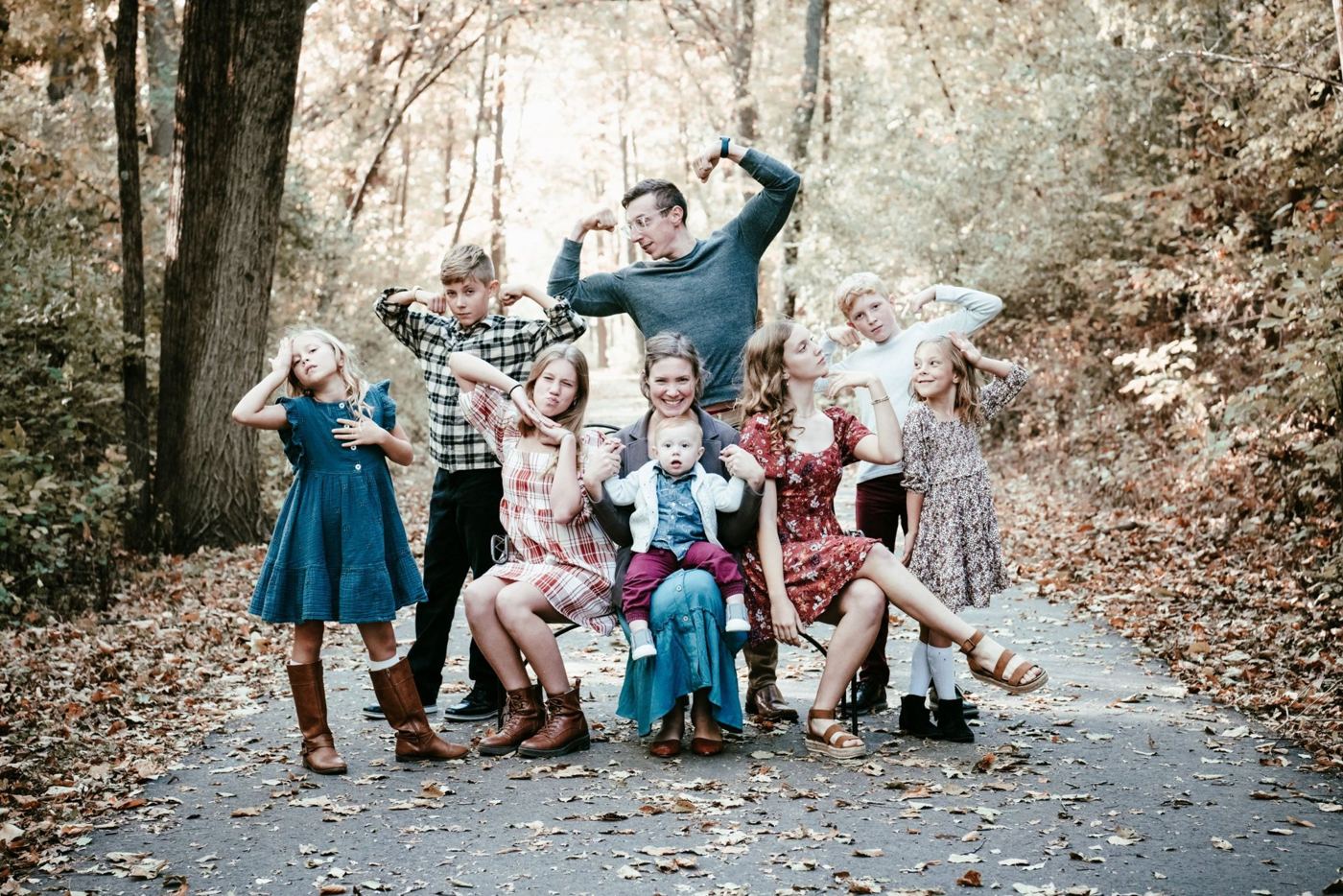 Ryan with his wife and children on a fall walk